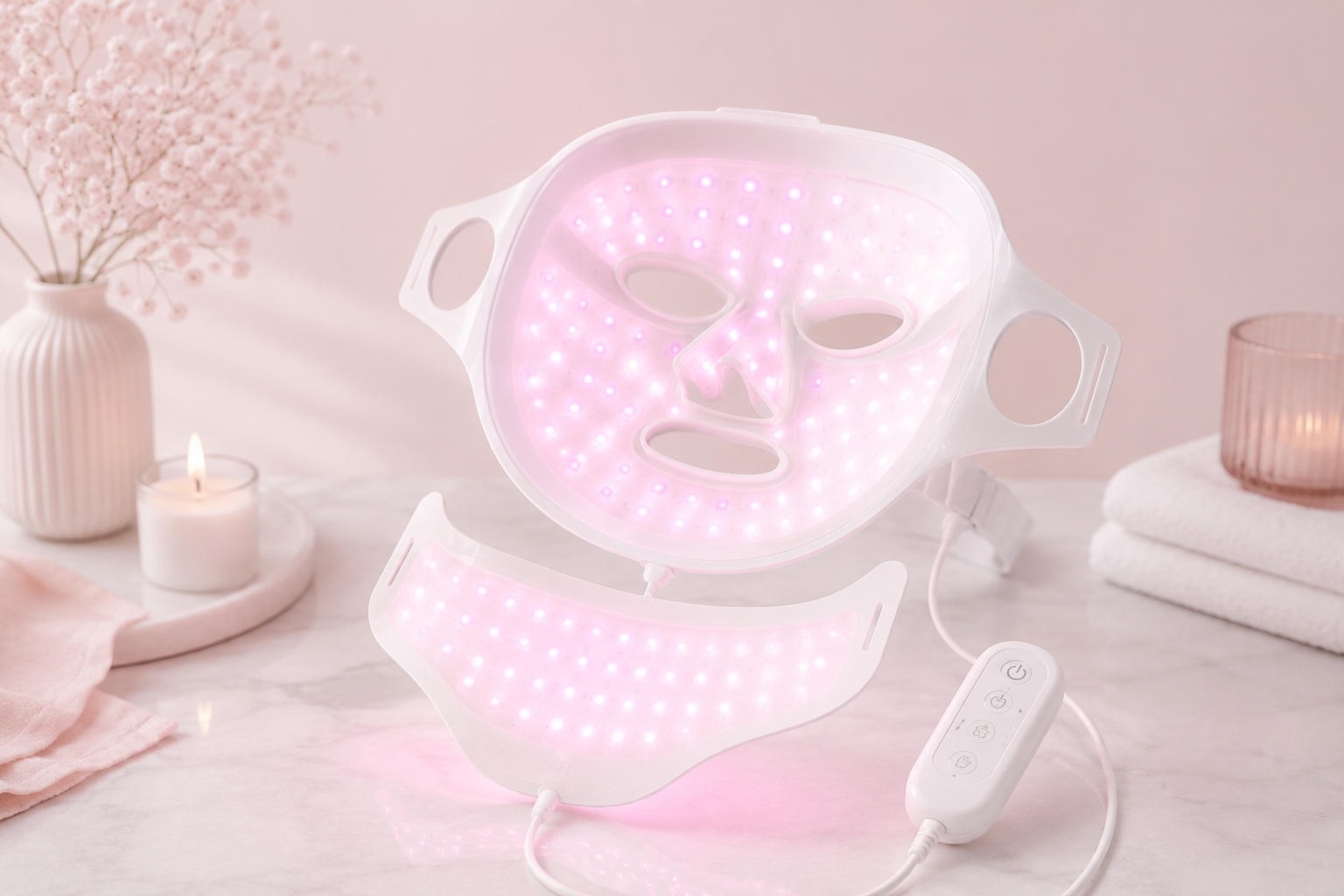 LumièreSkin™ – Masque LED Relaxant Visage & Cou