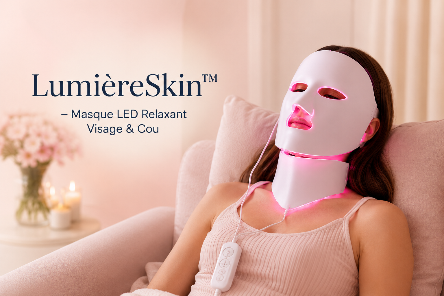 LumièreSkin™ – Masque LED Relaxant Visage & Cou
